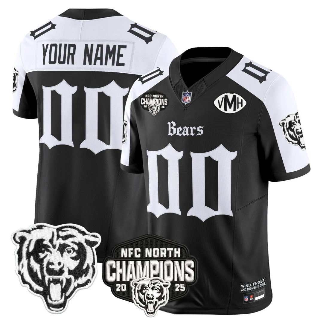 Custom CHI 'Gothic Midway Legacy' NFC North Champions Patch Vapor Limited Jersey - Stitched