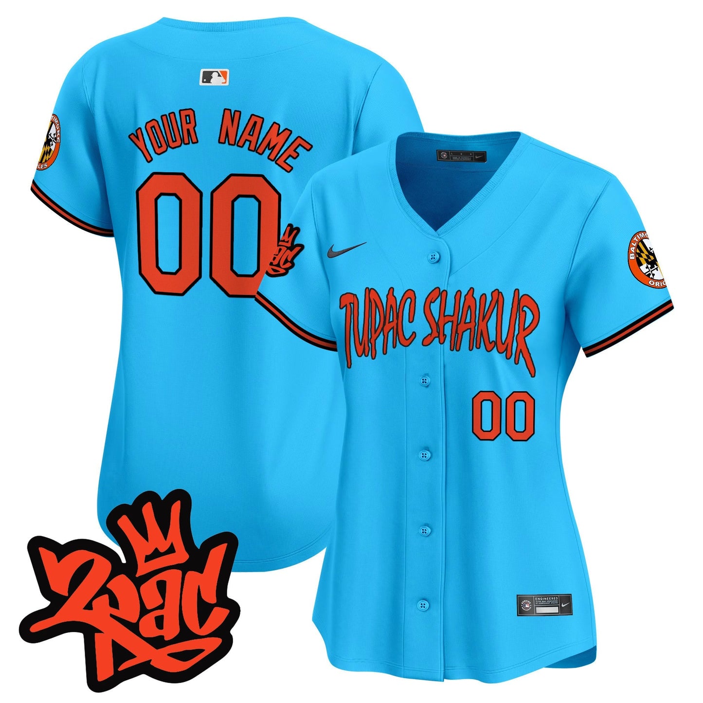 Baltimore Orioles Tupac Shakur Vapor Premier Limited Custom Jersey - All Stitched