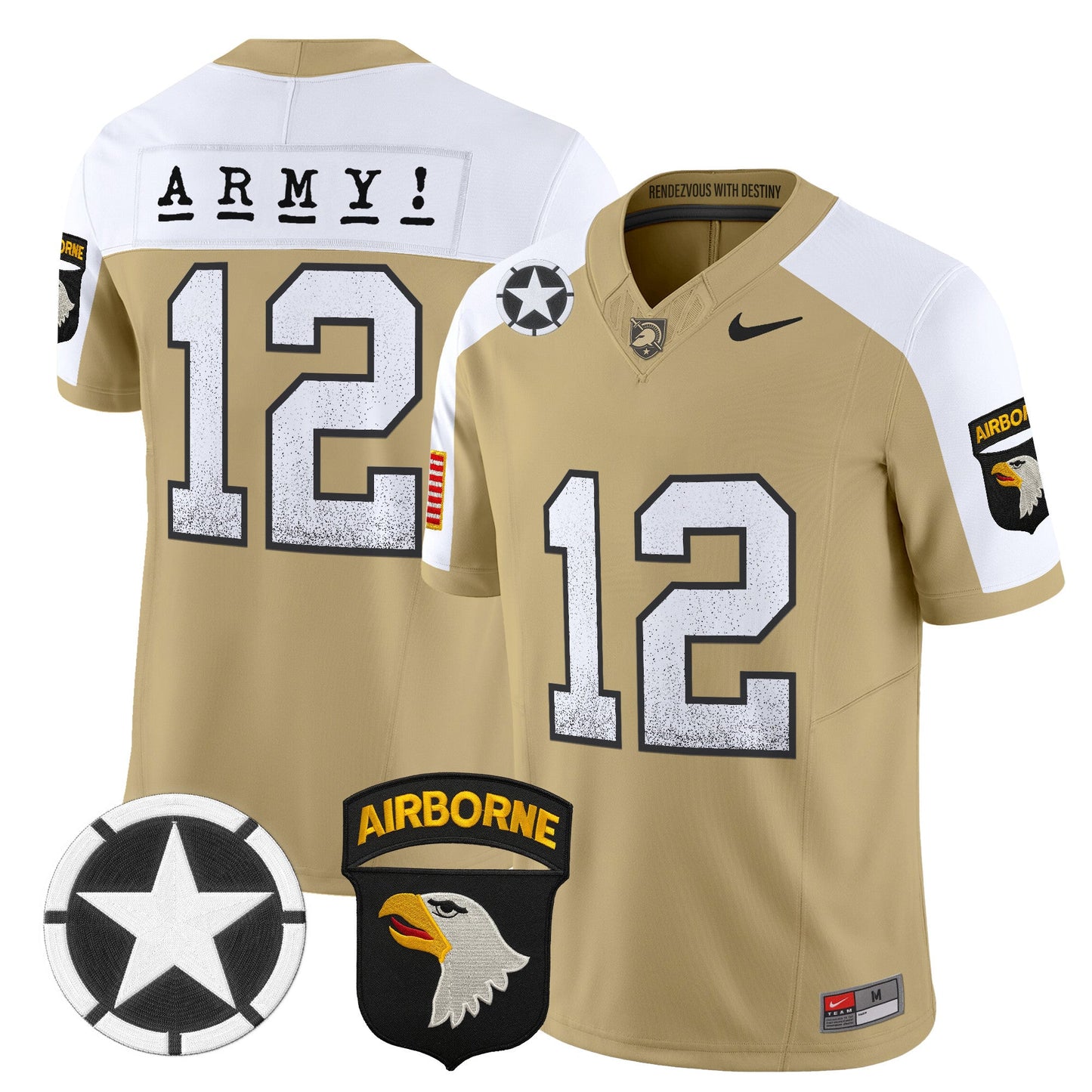 Men's Army Black Knights 2025 Screaming Eagles Vapor Limited Jersey - All Stitched