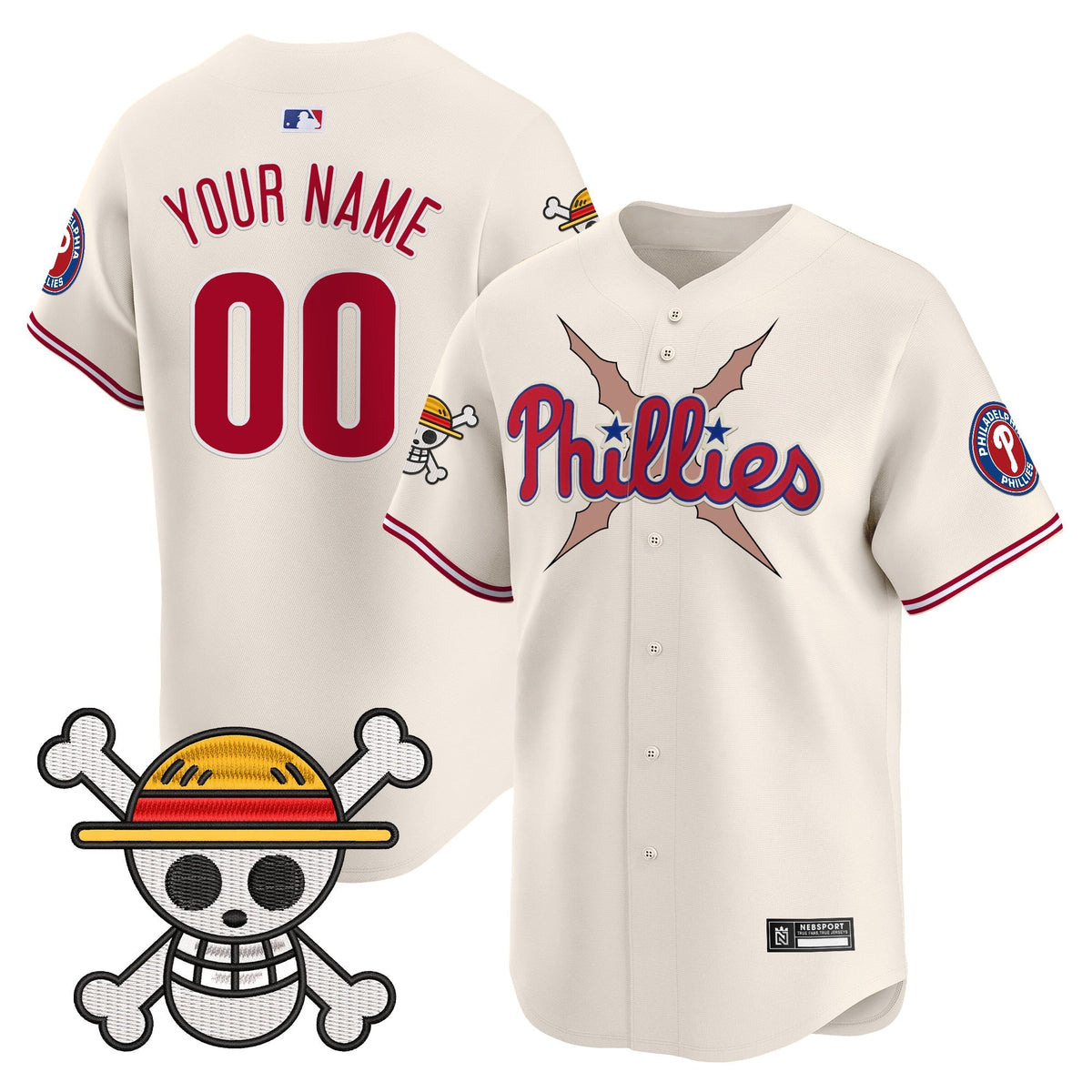 Philadelphia Phillies x One Piece 2025 Vapor Premier Limited Custom Jersey - All Stitched
