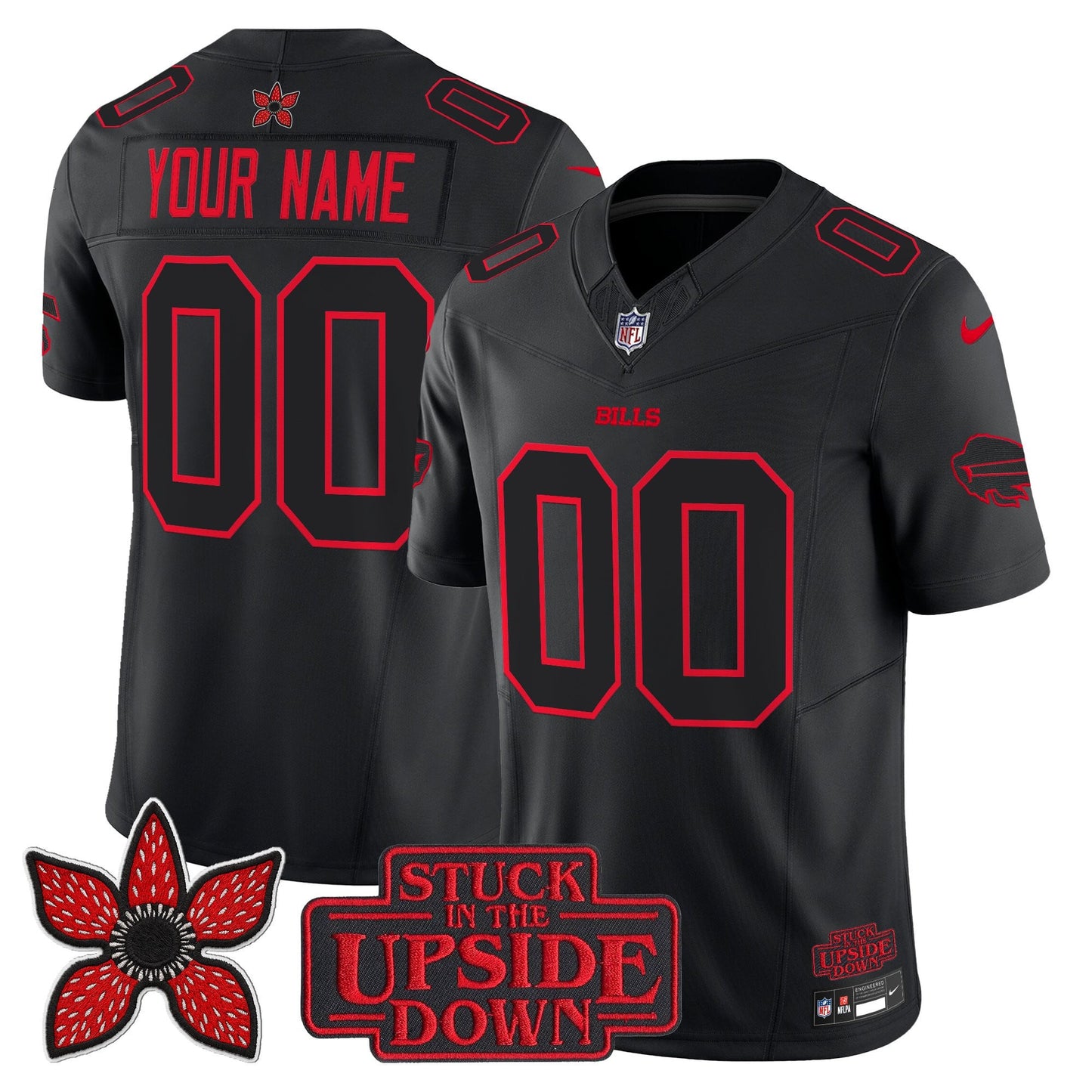 Buffalo Bills 'Stranger Things Edition' Vapor Limited Custom Jersey - All Stitched