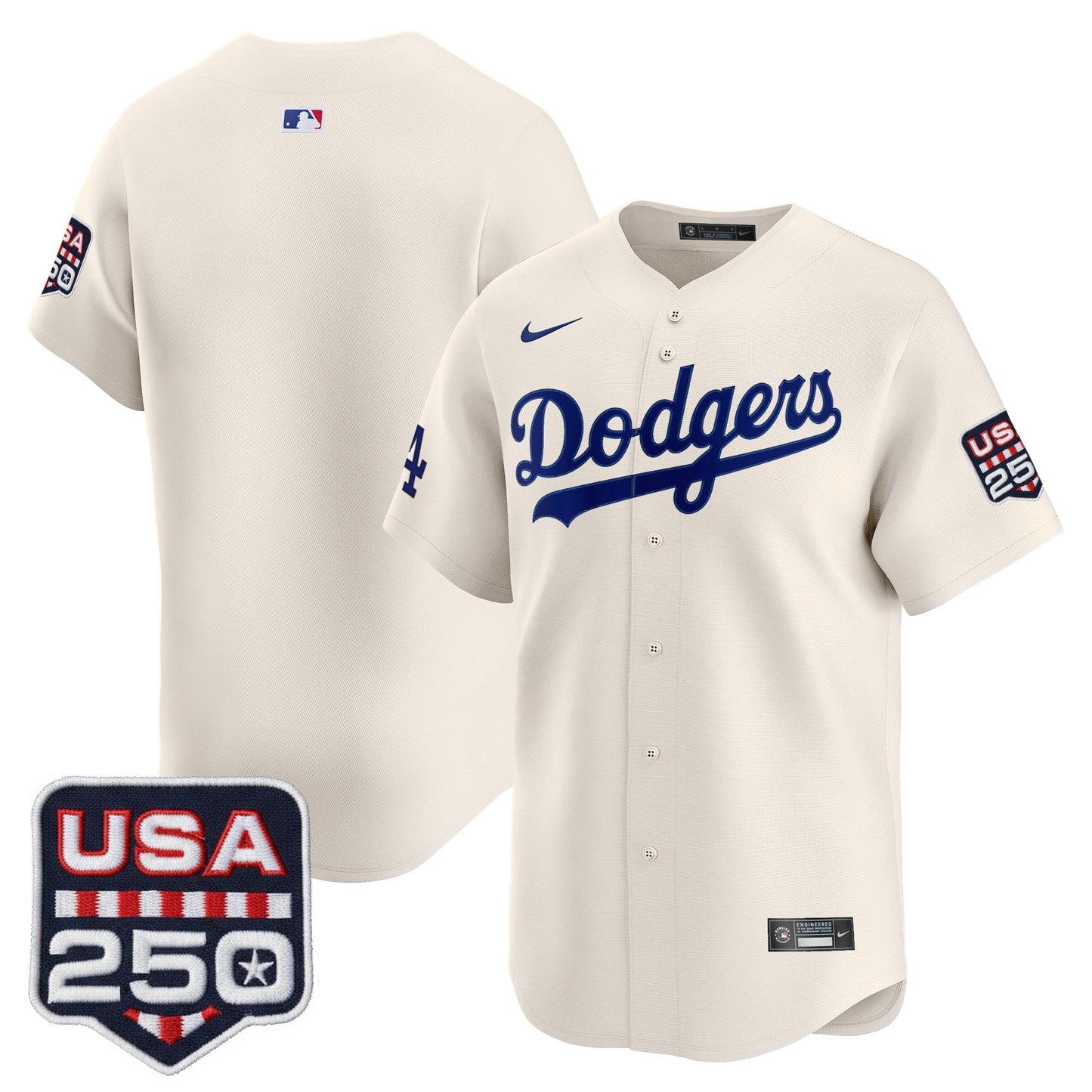 Men's Los Angeles Dodgers USA 250 Fourth of July Vapor Premier Limited Jersey - All Stitched
