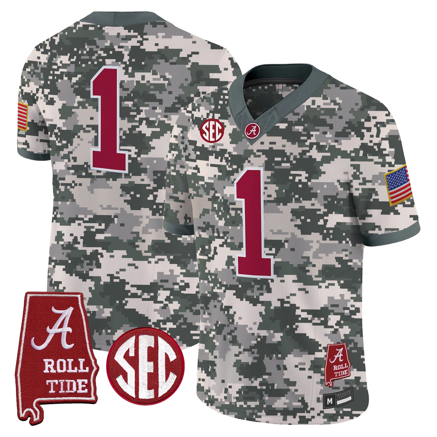 Alabama Crimson Tide Camouflage Edition 2026 Vapor Limited Jersey - Alabama Map - Stitched