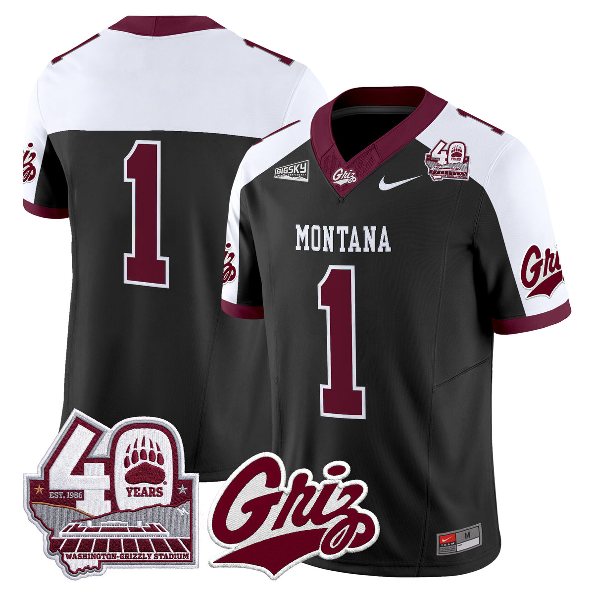 Montana Grizzlies 2026 Vapor Limited Jersey - 40th Anniversary Patch - Stitched