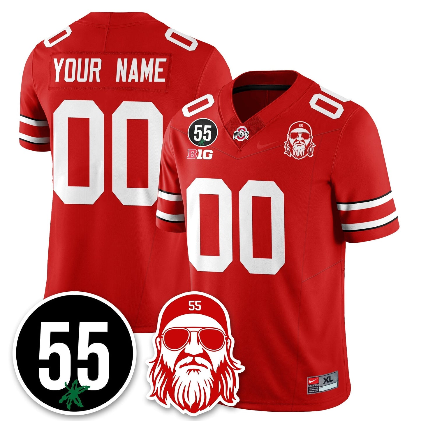 Custom OSU Vapor Limited Jersey - Nick Mangold Patch - Stitched