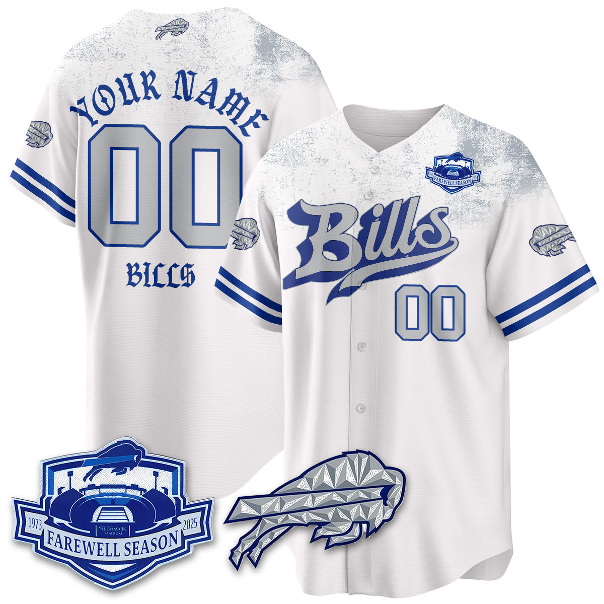 BUF Born x Raised Baseball Custom Jersey - Stitched