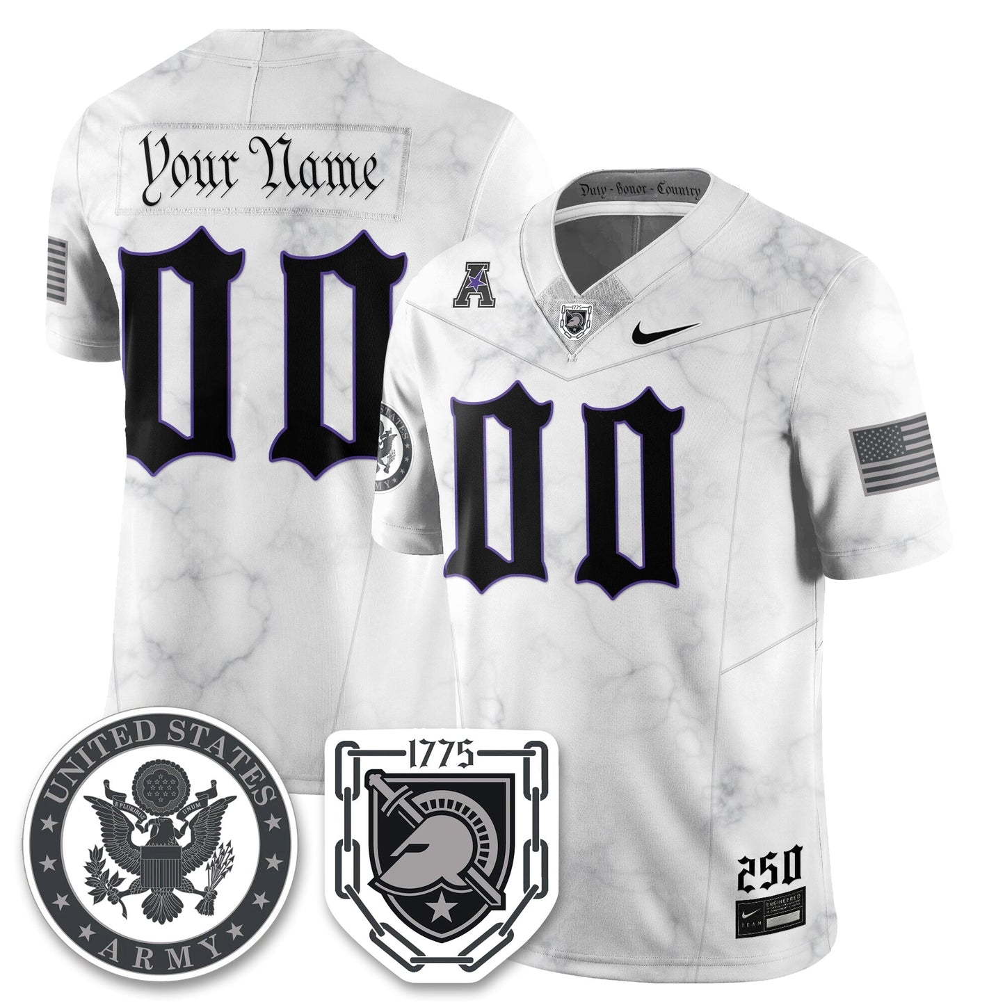 Army Black Knights Vapor Limited Jersey - 250 Years of Service and Sacrifice - Stitched
