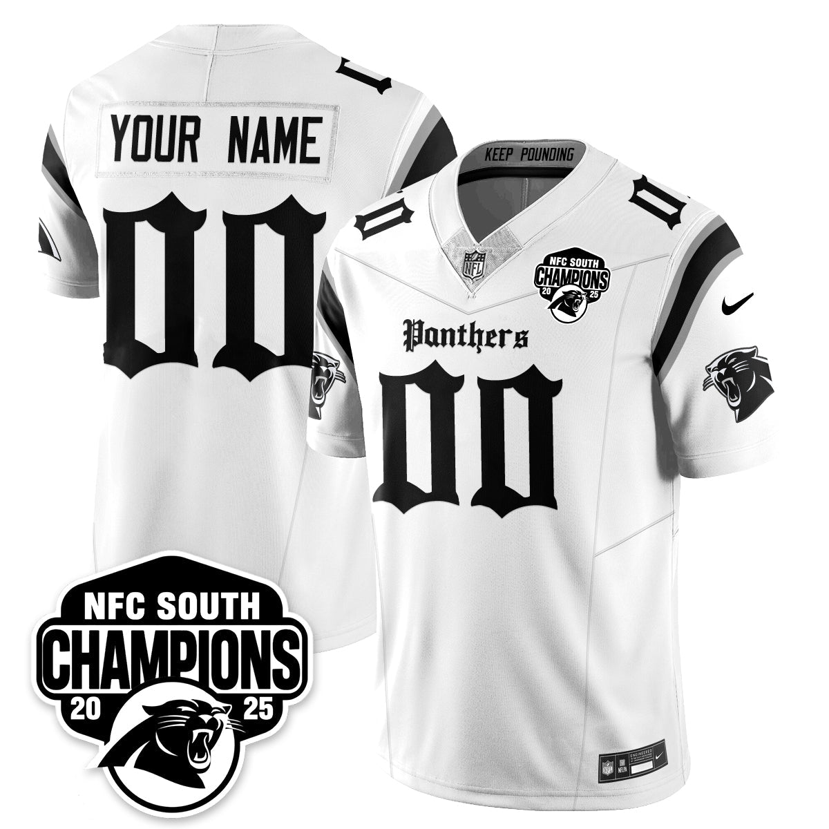 Custom CAR Gothic NFC South Division Champions Vapor Limited Gothic Jersey - Stitched