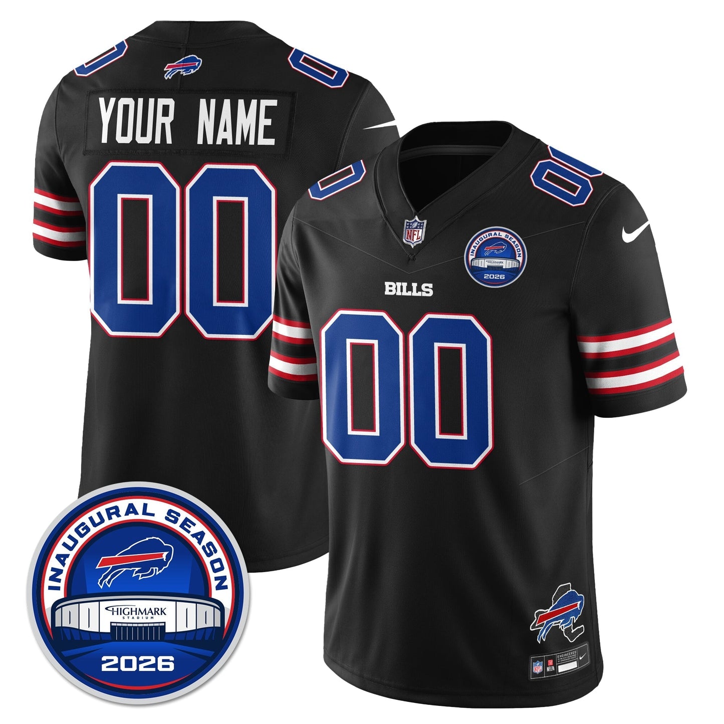 BUF 2026 Inaugural Season Patch Vapor Limited Custom Jersey - Stitched