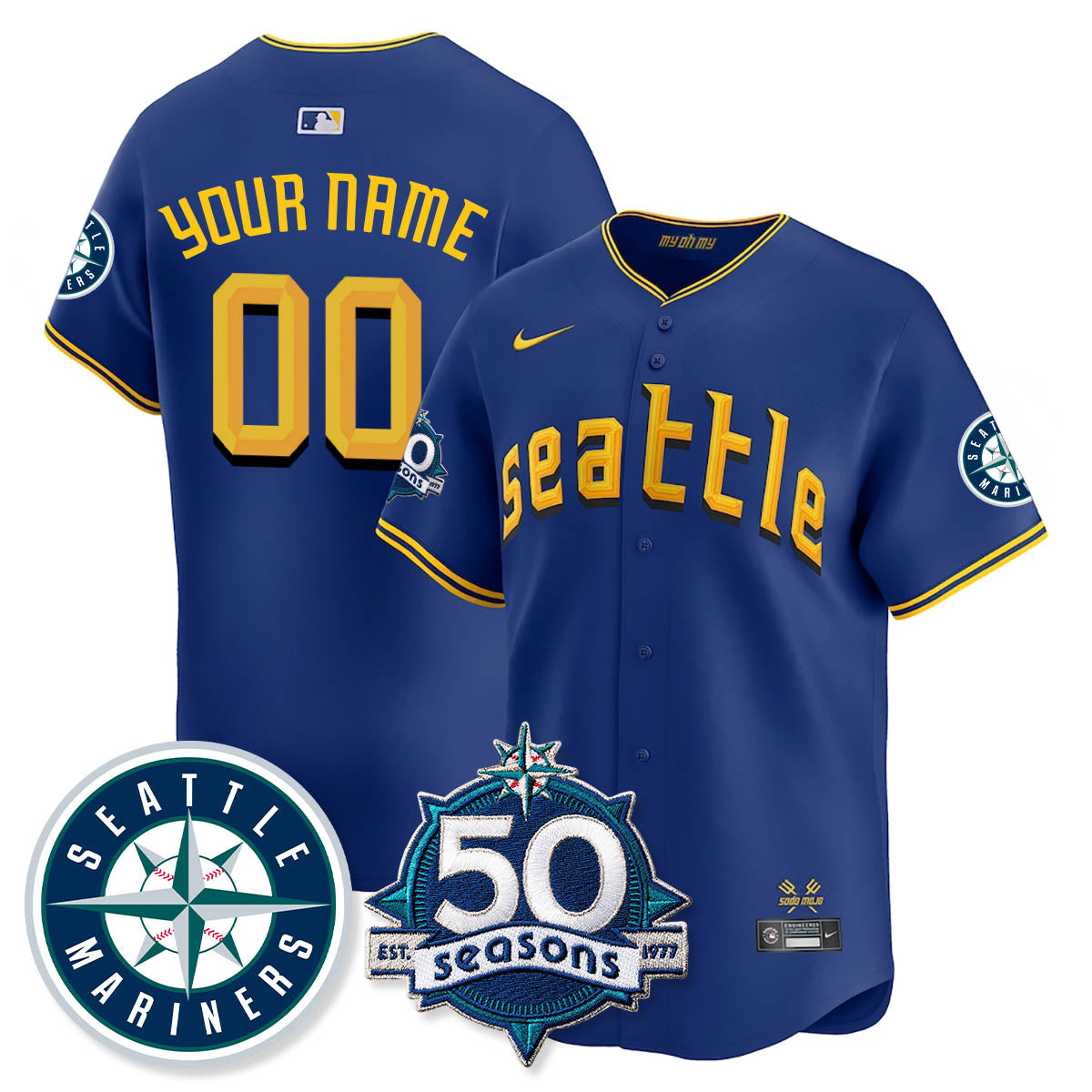 Custom SEA Vapor Premier Limited Jersey - 50th Anniversary - Stitched
