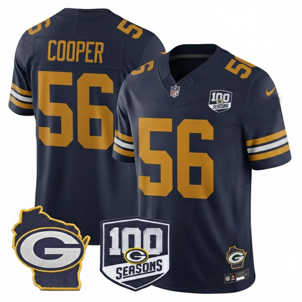 GB 100th Season & Home Patch Vapor Limited Jersey - Stitched