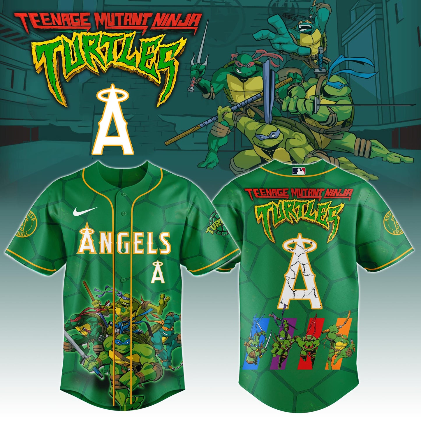 . Los Angeles Angels x Ninja Turtles Night Game Limited Edition Jersey 2025
