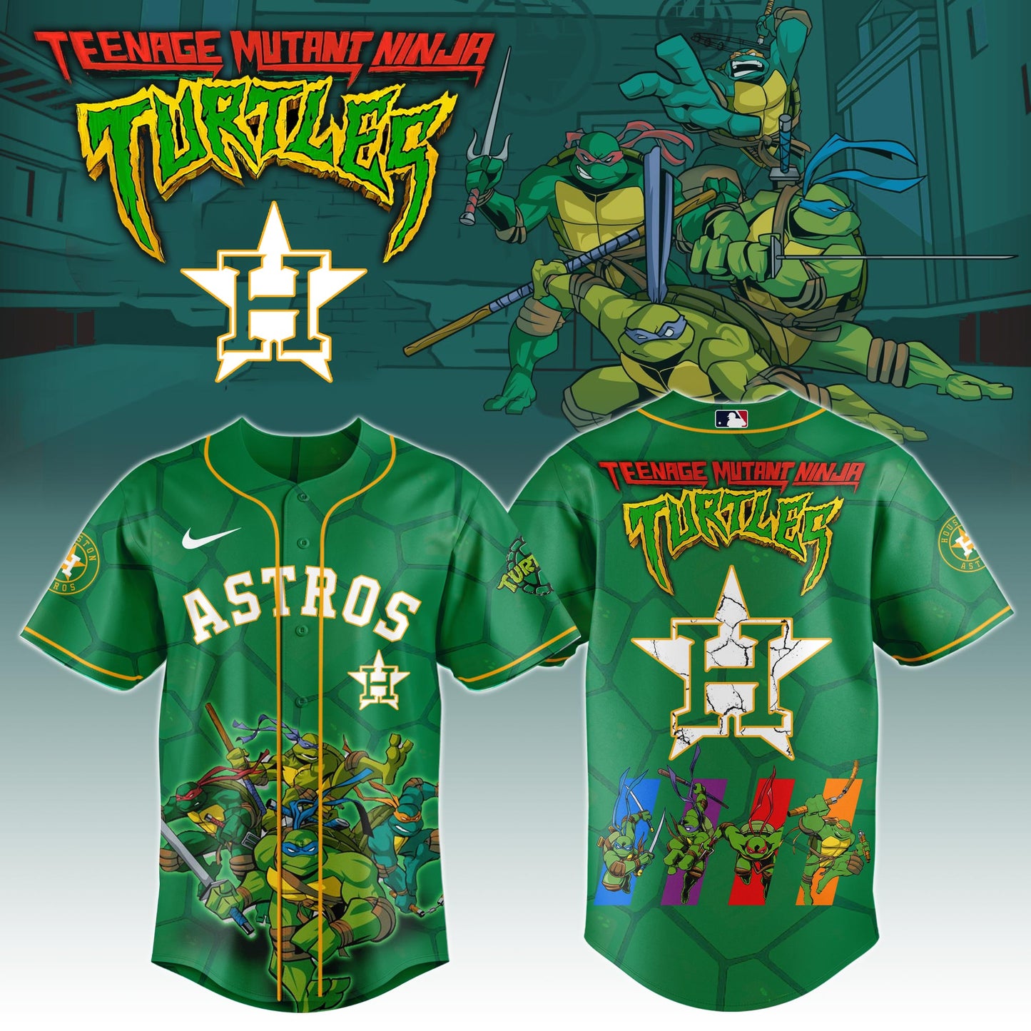 . Houston Astros x Ninja Turtles Night Game Limited Edition Jersey 2025