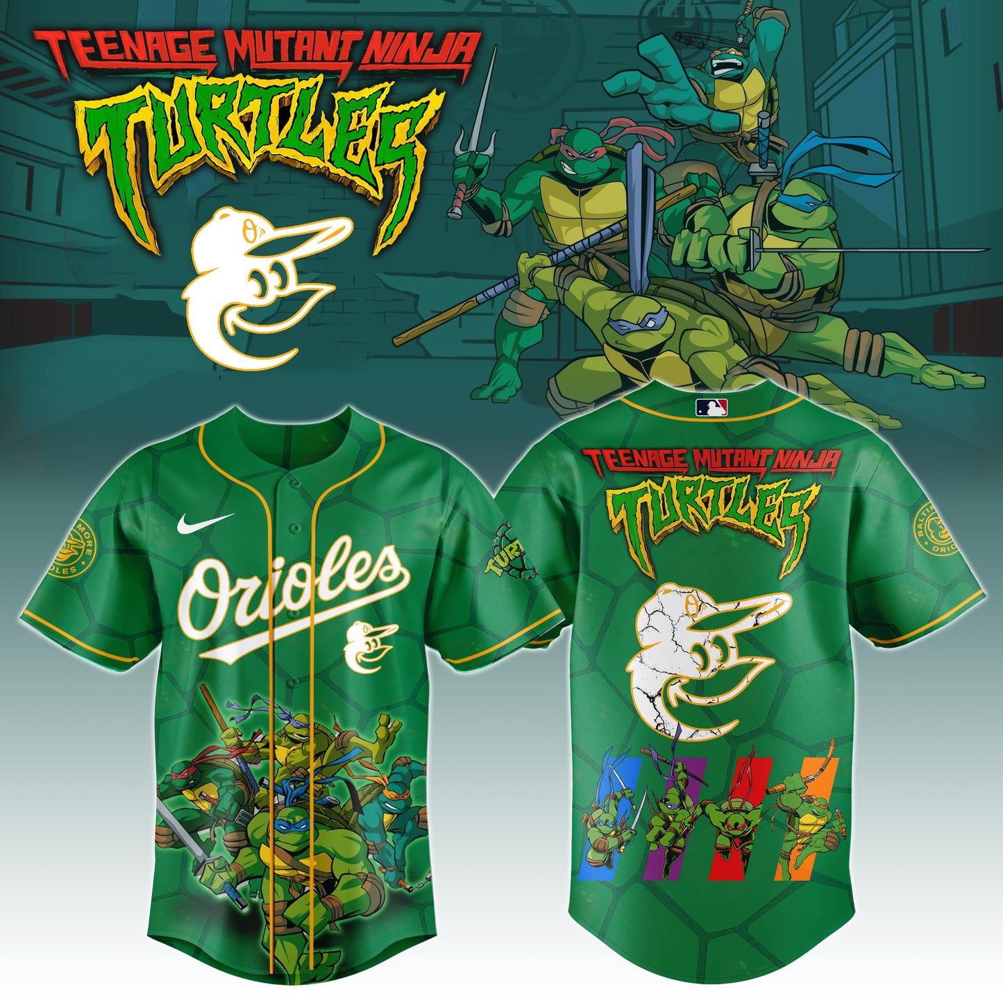 . Baltimore Orioles x Ninja Turtles Night Game Limited Edition Jersey 2025