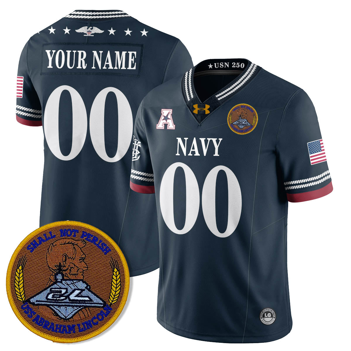 Navy MID Honoring the 250th Anniversary of the United States Navy Jersey - Stitched