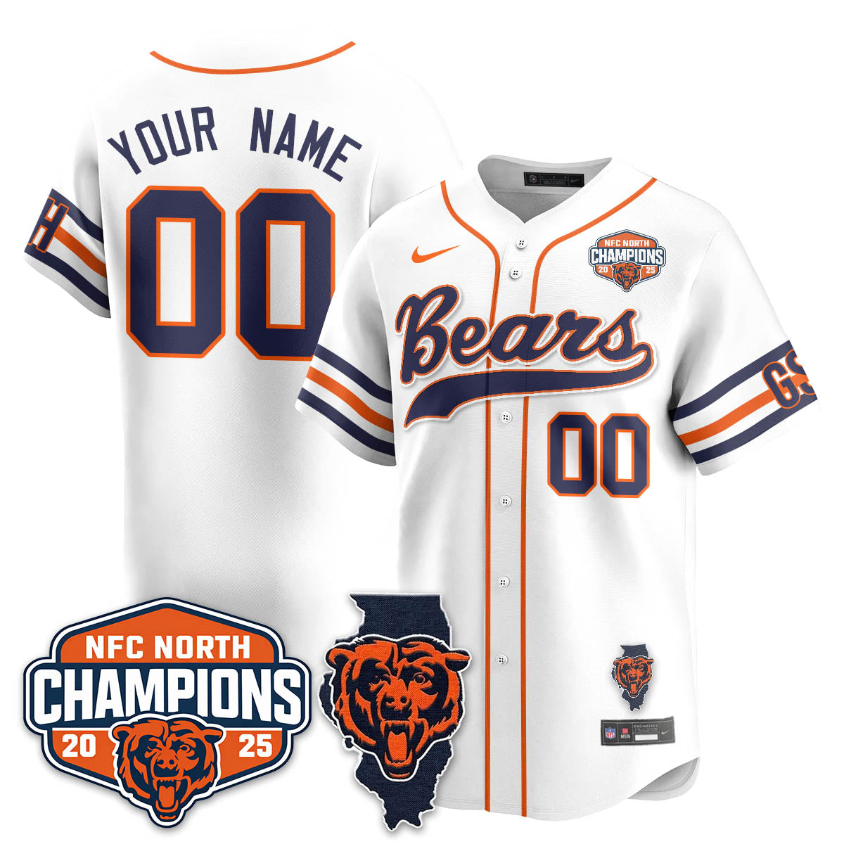 Custom CHI NFC North Division Champions Vapor Limited Baseball Jersey - Stitched