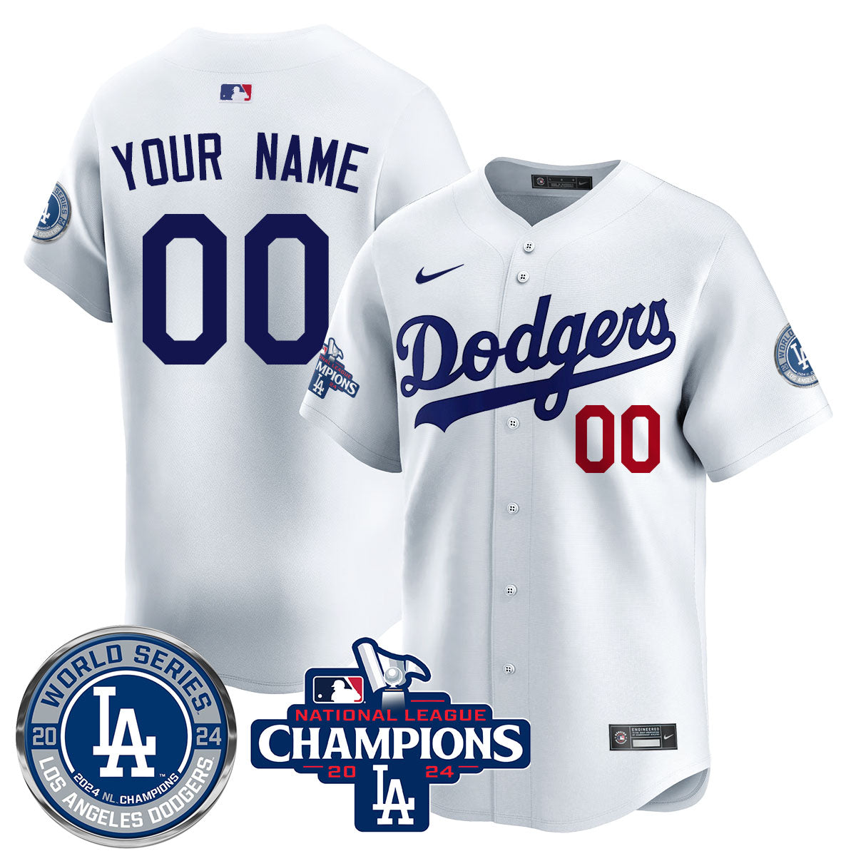 LAD World Series NL Champions Custom Jersey - Stitched