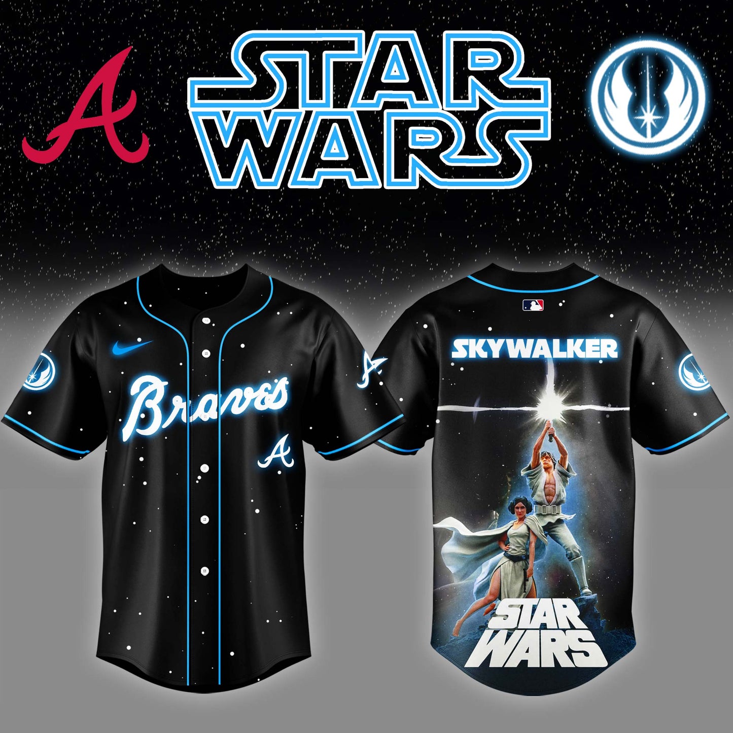 Atlanta Braves x Stars Wars Luke Skywalker Game Night Baseball Jersey Editions Limited v4