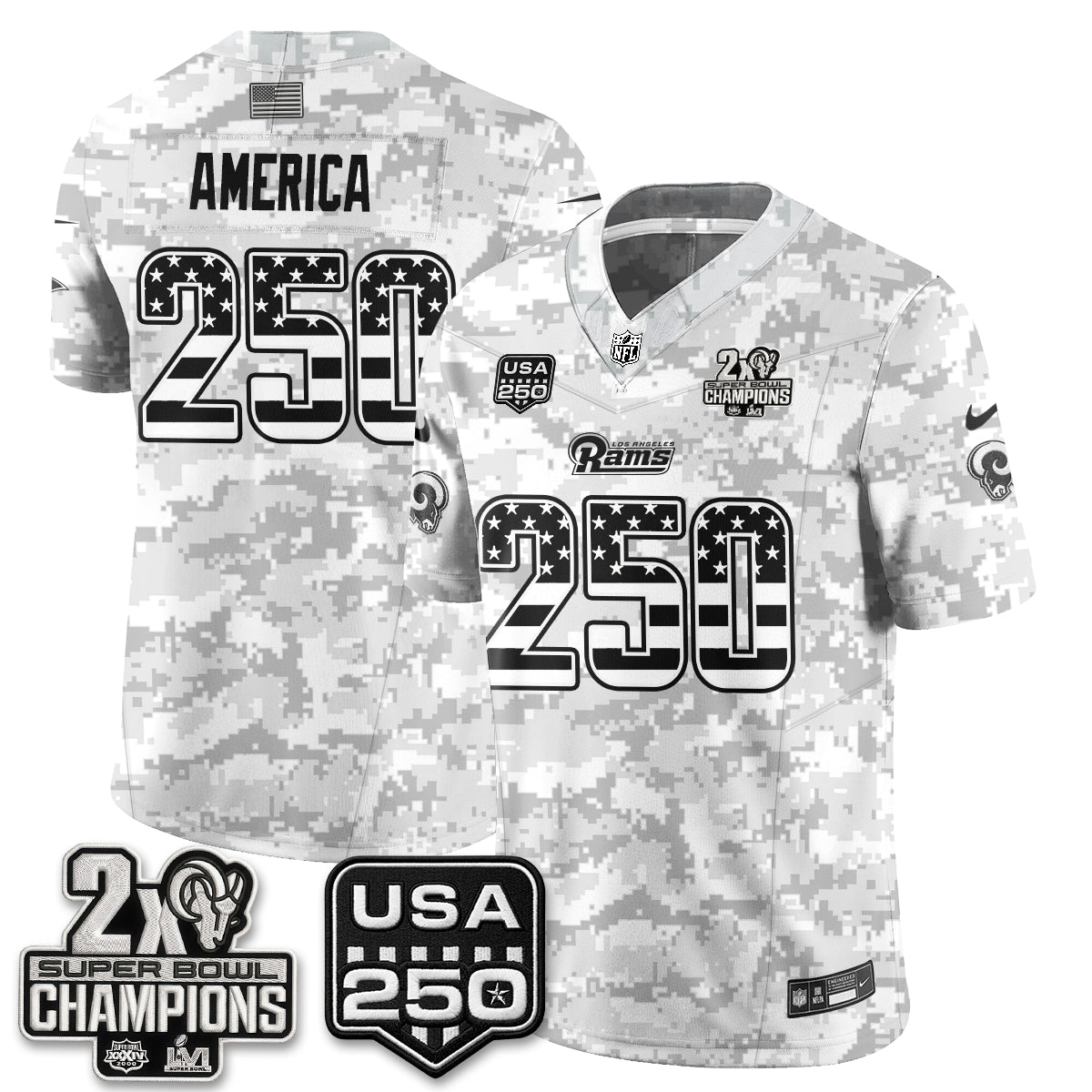 LAR 2026 Salute To Service Vapor Jersey - Stitched