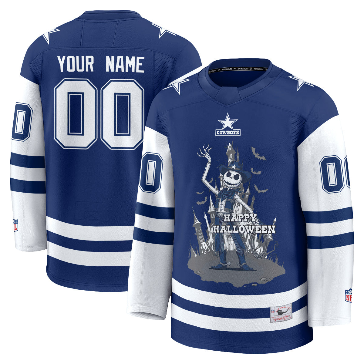 Dallas Cowboys x Nightmare Halloween 2026 Edition Custom Hockey Jersey - Printed