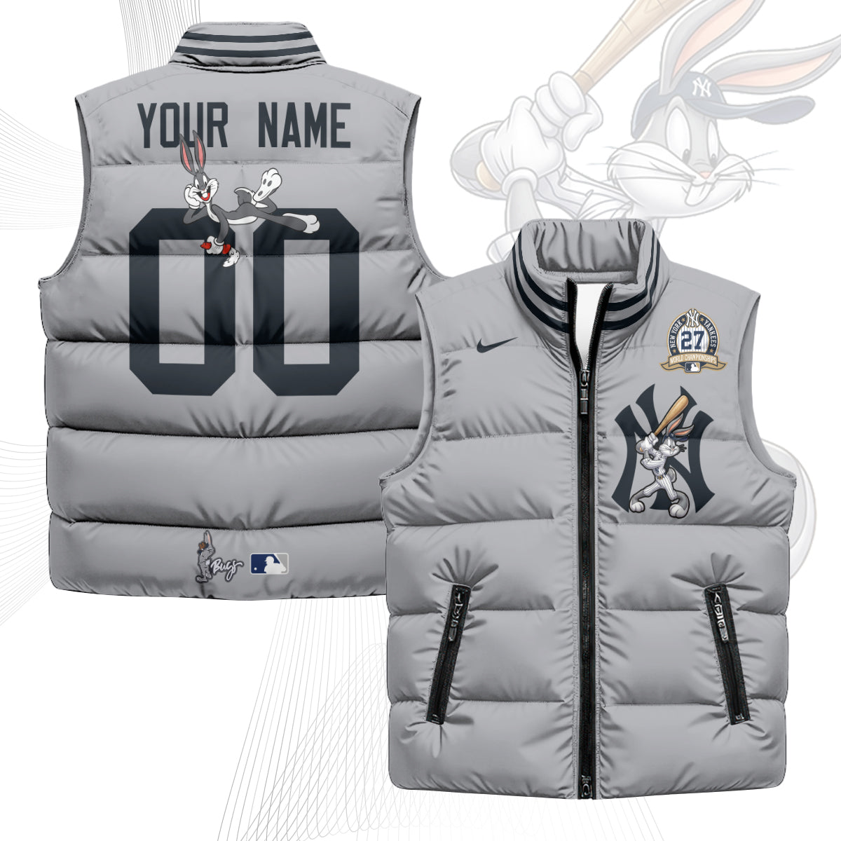 New York Yankees Edition Unisex Custom Puffer Vest - Printed