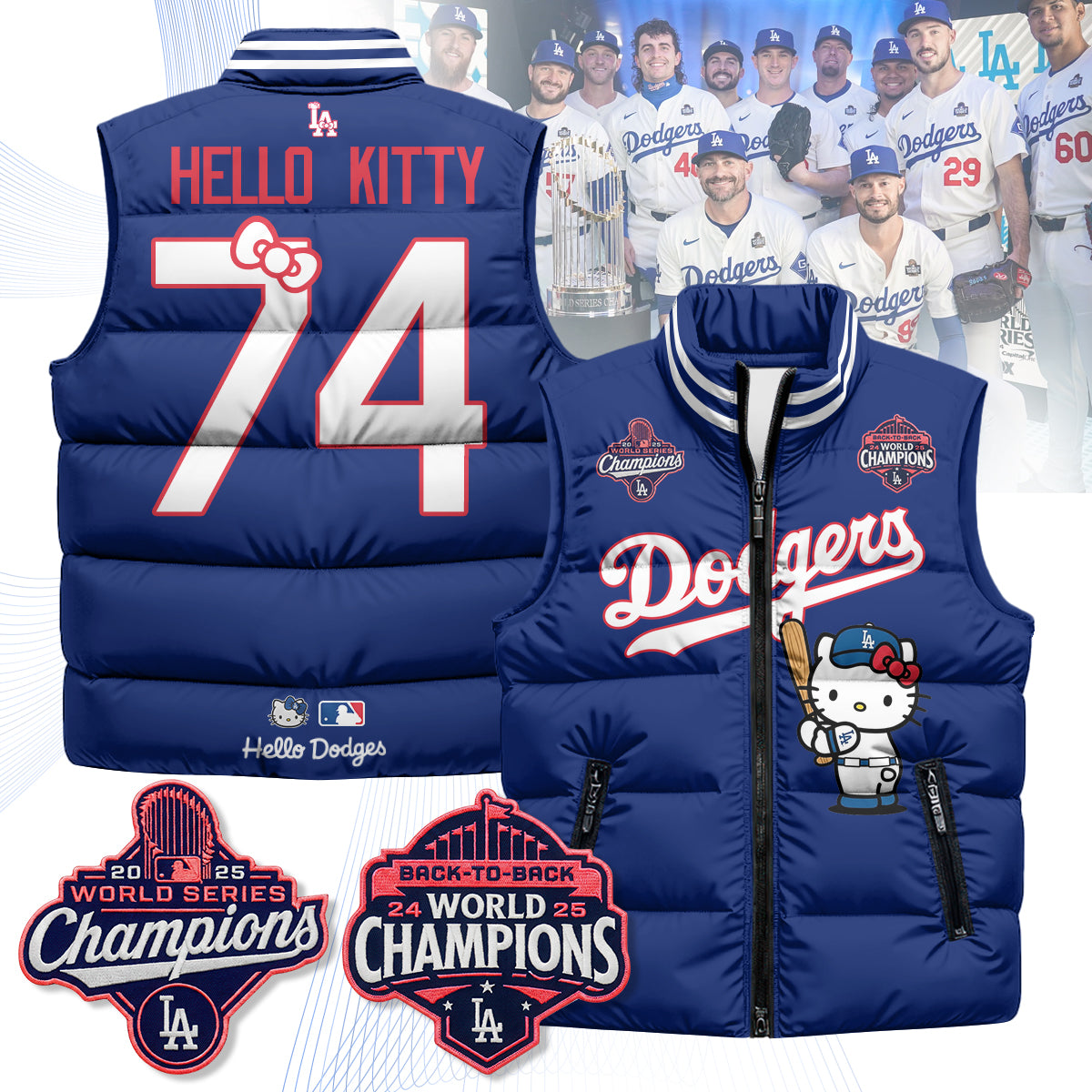 Los Angeles Dodgers Meow KT Edition Unisex Puffer Vest - Printed