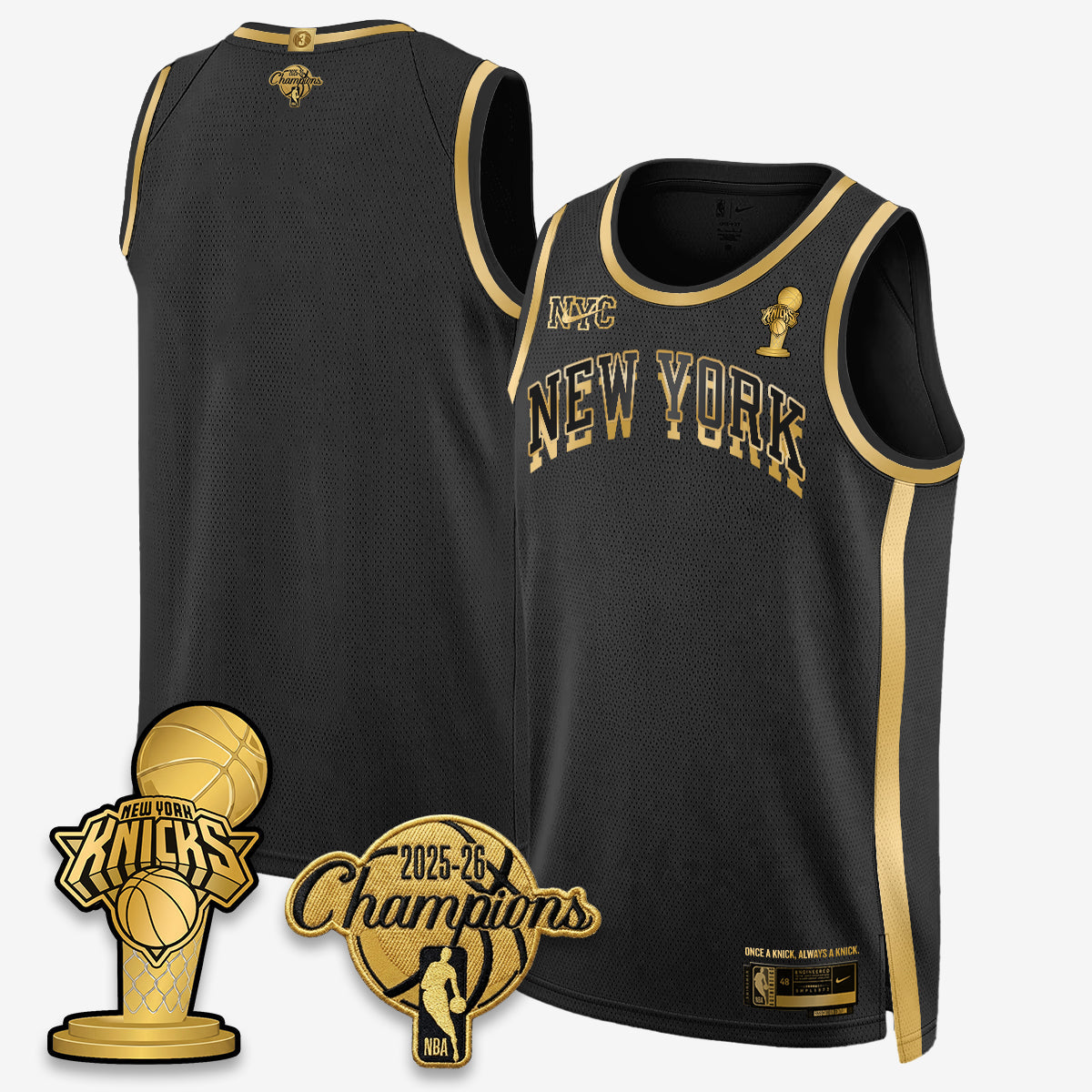 NYK 2026 NBA Champions Gold Edition Vapor Jersey - Stitched-NHM