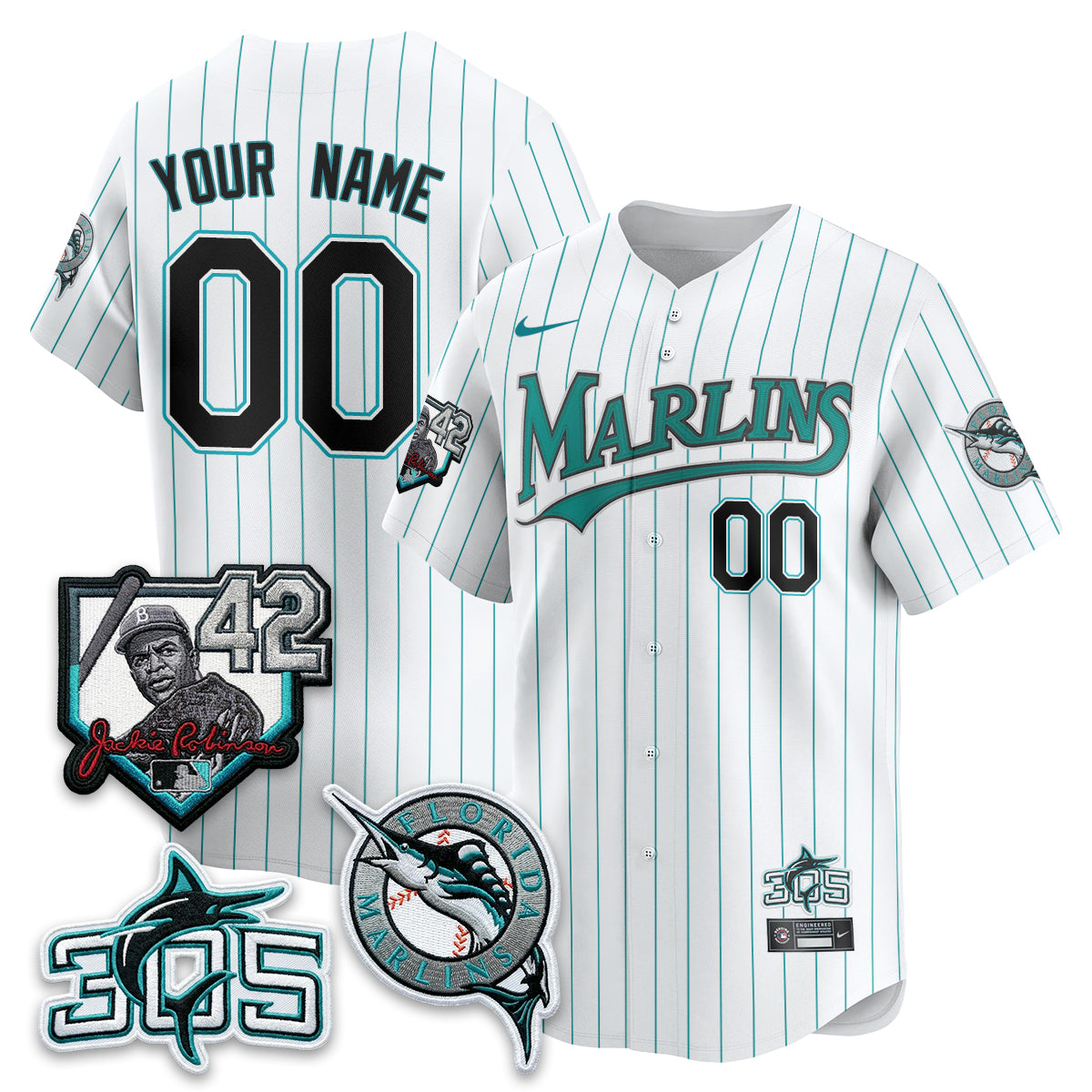 MIA 2026 Throwback Jackie Robinson New Era Vapor Limited Custom Jersey - Stitched