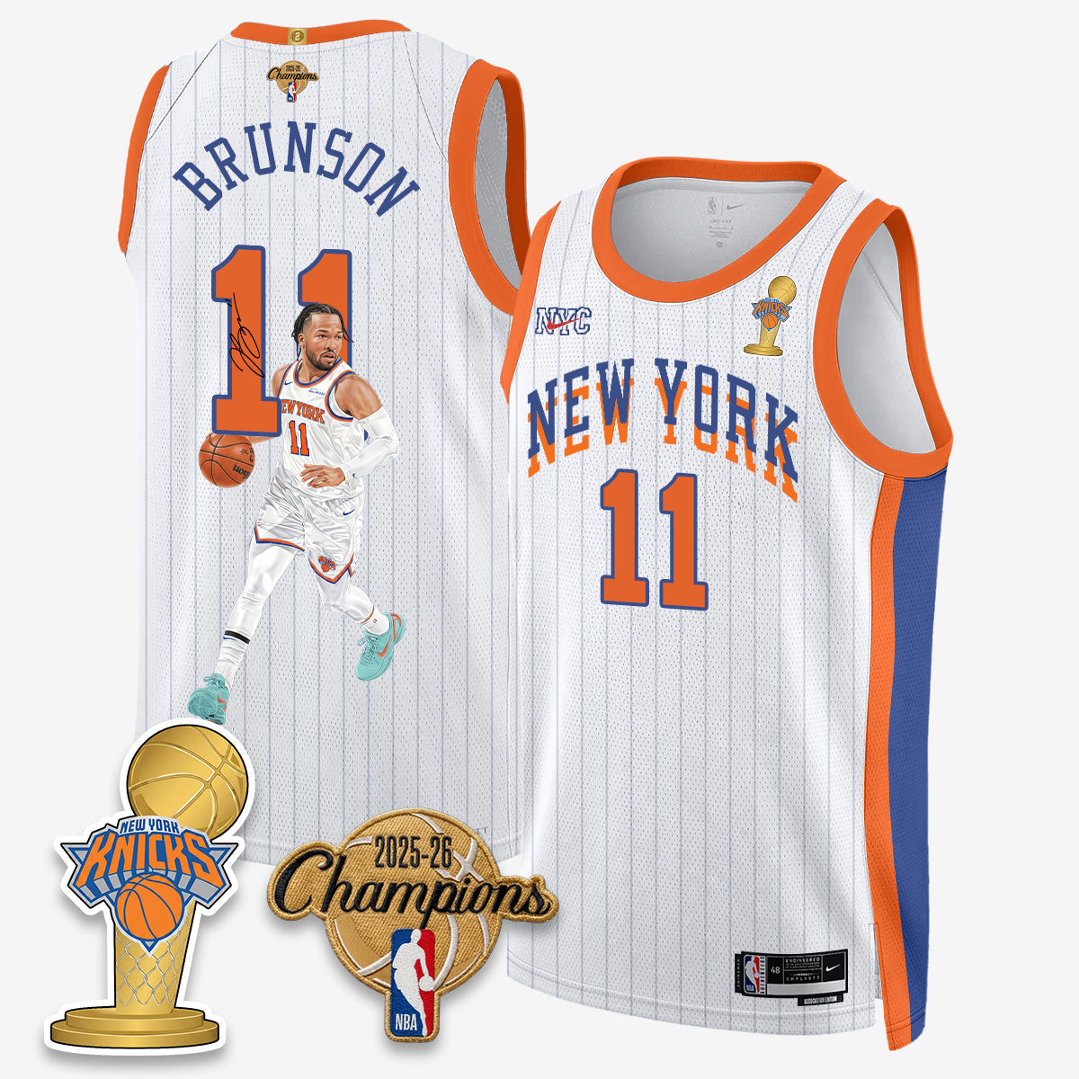 NYK 2026 Basketball Jalen Brunson Champions Vapor Jersey - Stitched-NHM