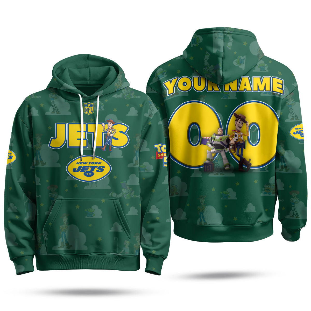 New York Jets x Infinity & Beyond Hero Edition Pullover Custom Hoodie - Printed