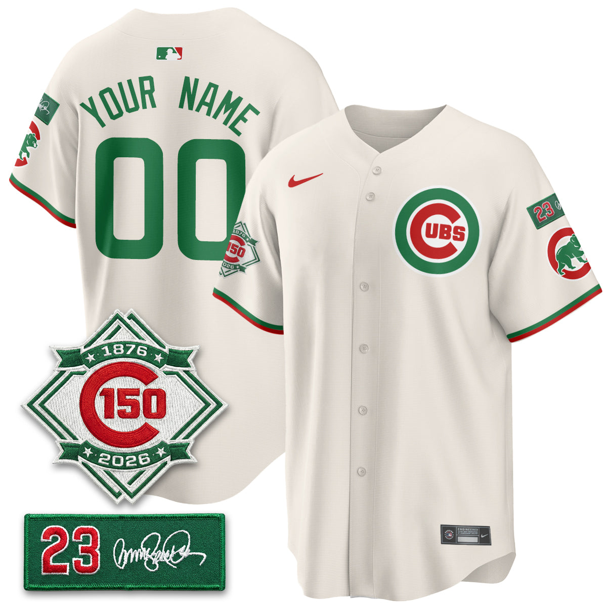 Custom CHC Limited Mexico Jersey - 150th Anniversary + Ryne Sandberg Tribute Patch Stitched