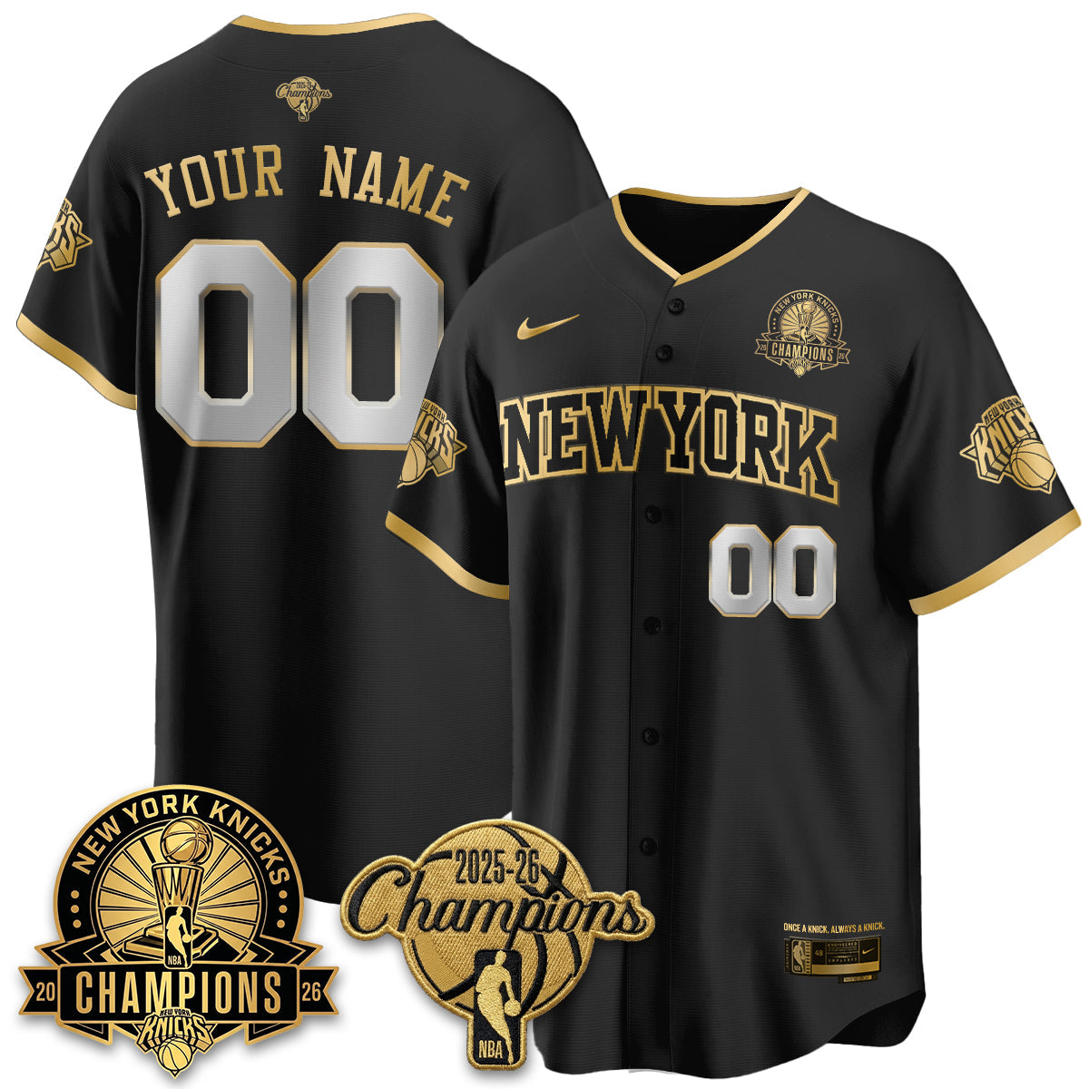 NYK 2026 NBA Champions Special Edition Vapor Custom Jersey V2- Stitched-NHM