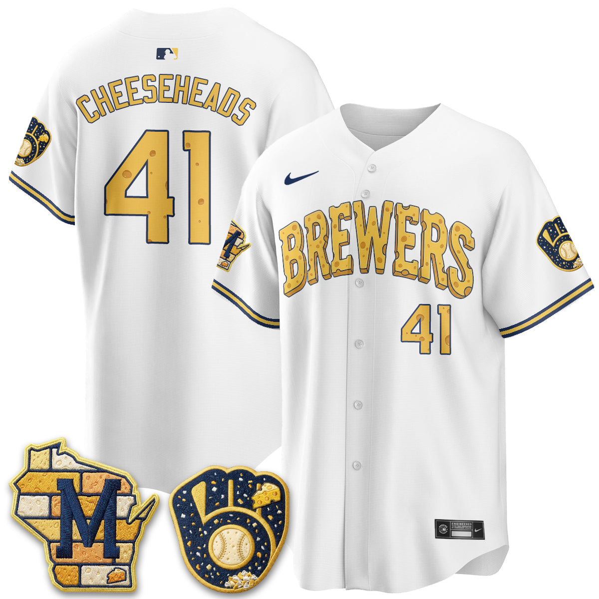 Milwaukee Brewers Cheesehead Edition Vapor Limited Jersey - Stitched