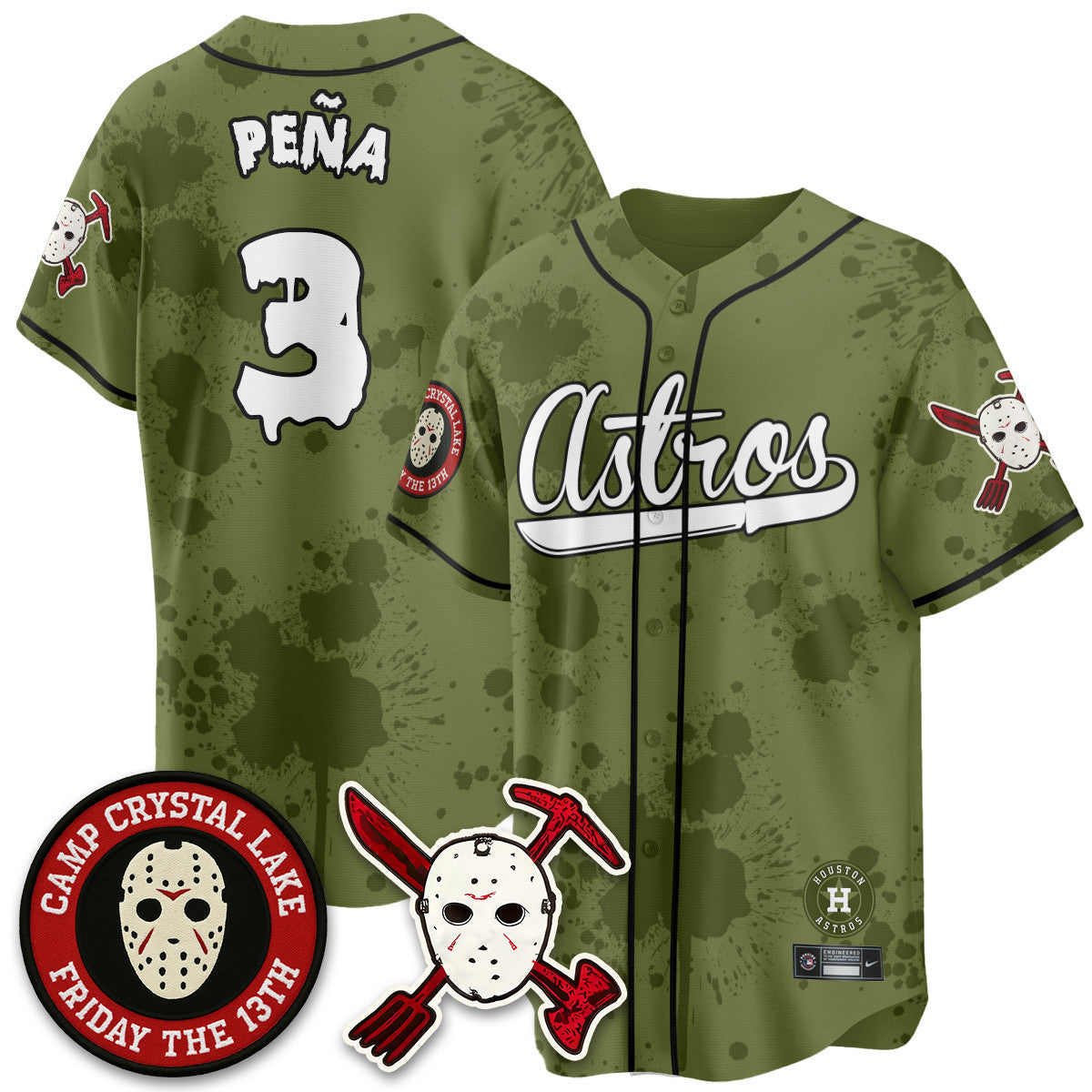 Men's Houston Astros "Friday the 13th" Jersey - All Stitched