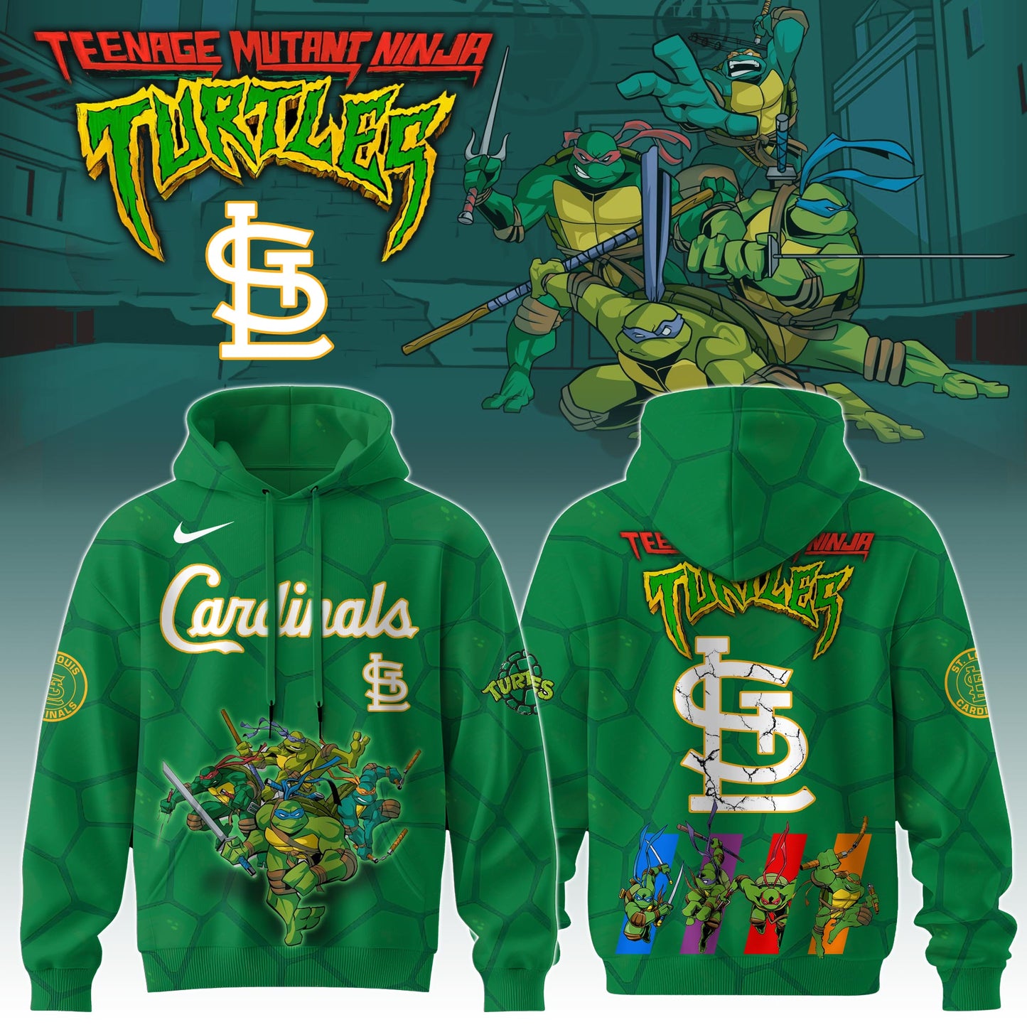 . St.Louis Cardinals MLB x Ninja Turtles Special Edition Hoodie 2025