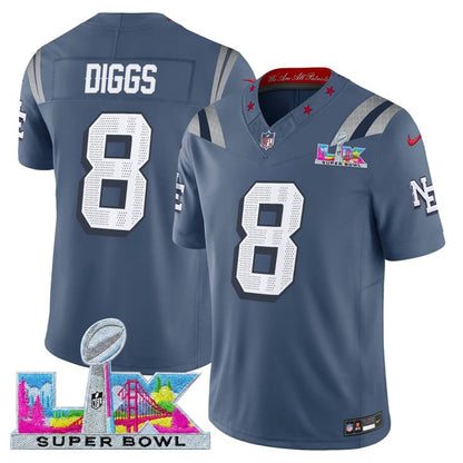 NE 2025 Super Bowl LX Vapor Limited Jersey N8 - All Stitched