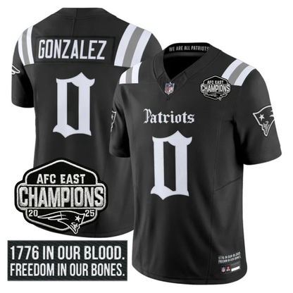 NE 'Gothic Revolution Edition' AFC East Champions Patch Vapor Limited Jersey - All Stitched
