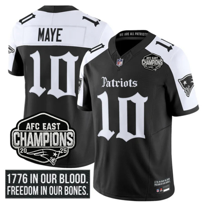 NE 'Gothic Revolution Edition' AFC East Champions Patch Vapor Limited Jersey - All Stitched