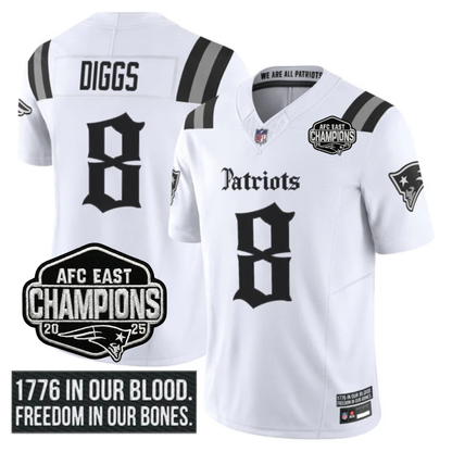 NE 'Gothic Revolution Edition' AFC East Champions Patch Vapor Limited Jersey - All Stitched
