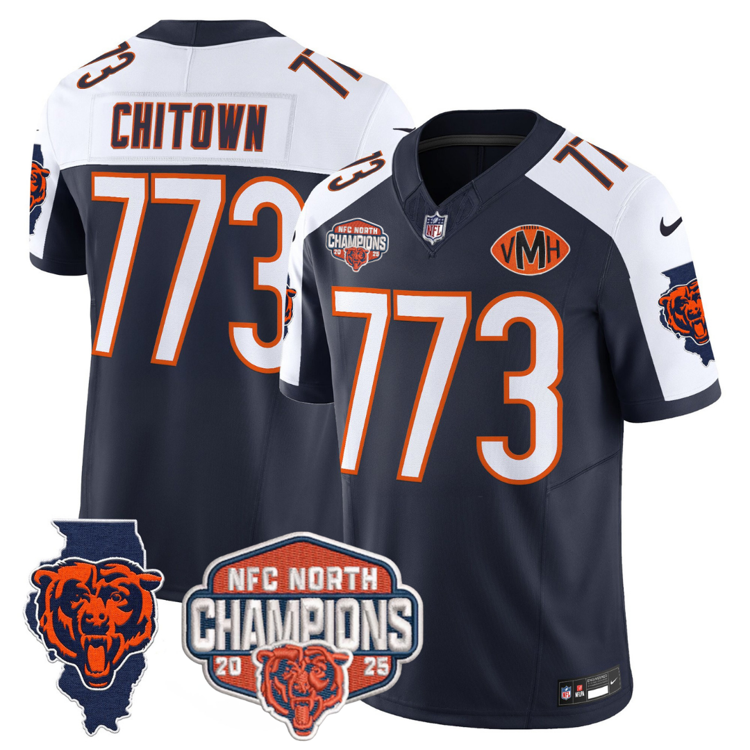 CHI 2025 NFC North Champions Patch Jersey V2 - All Stitched