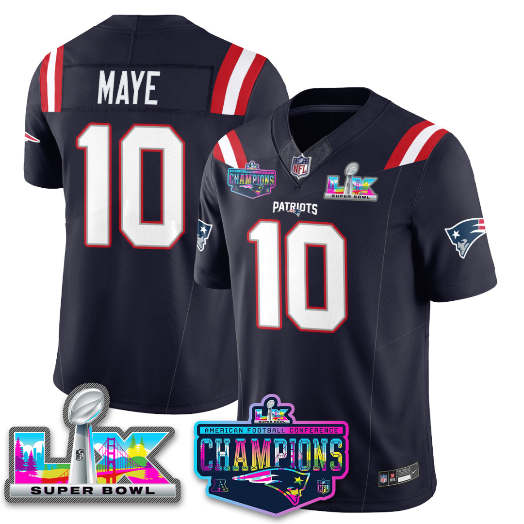Men' NE 2025 Vapor Jersey - AFC Champions Limited Patch - All Stitched n15
