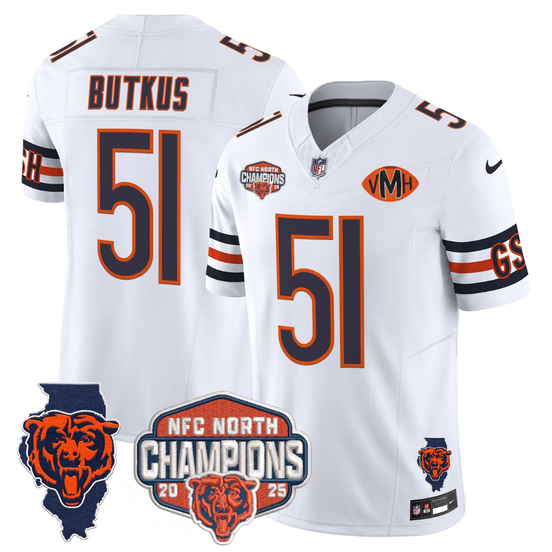 CHI 2025 NFC North Champions Patch Jersey V2 - All Stitched