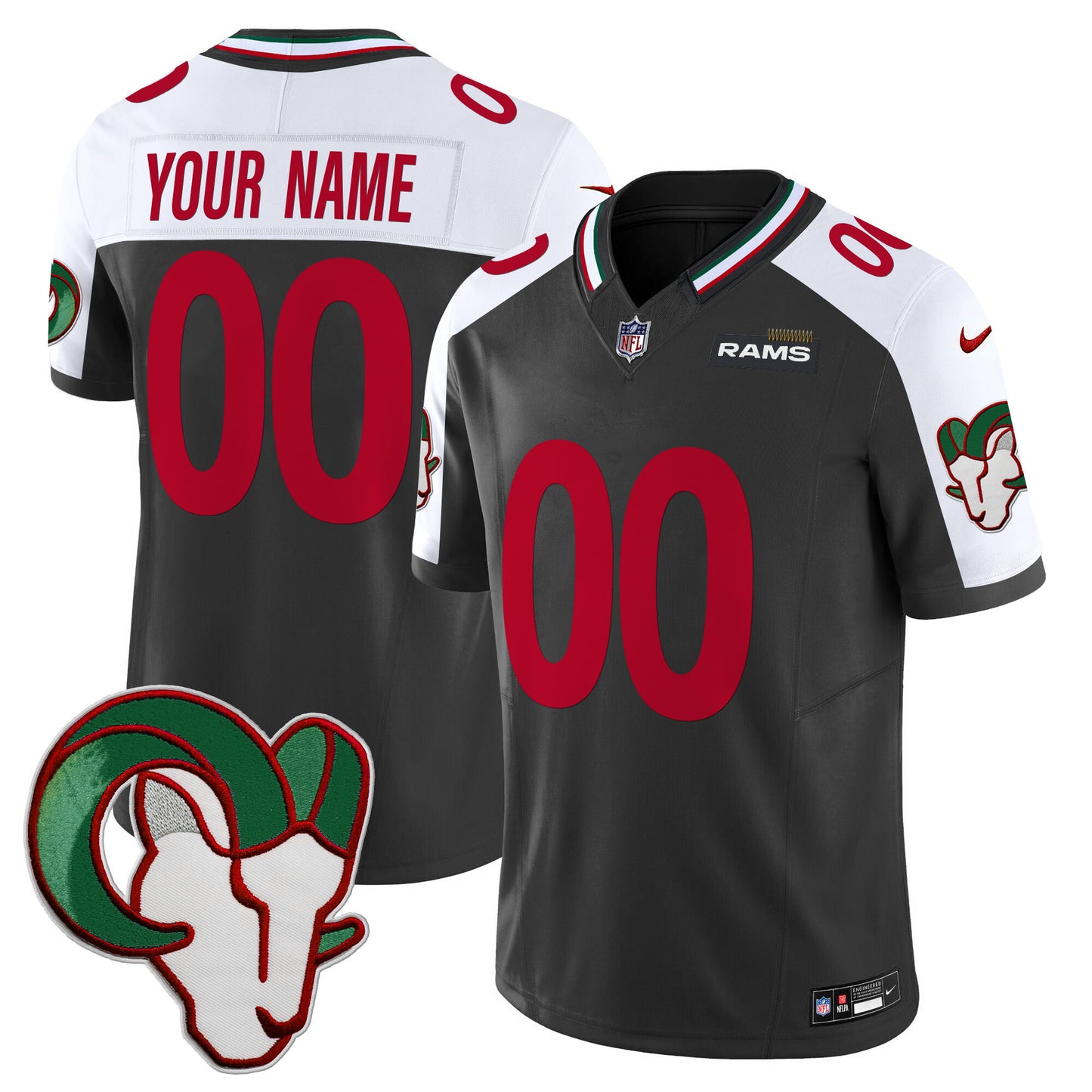 Los Angeles Rams Mexico Vapor Limited Custom Jersey - All Stitched