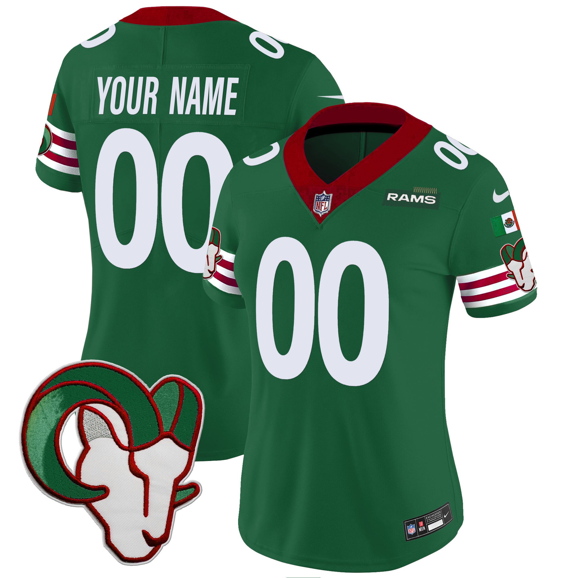 Los Angeles Rams Mexico Vapor Limited Custom Jersey - All Stitched