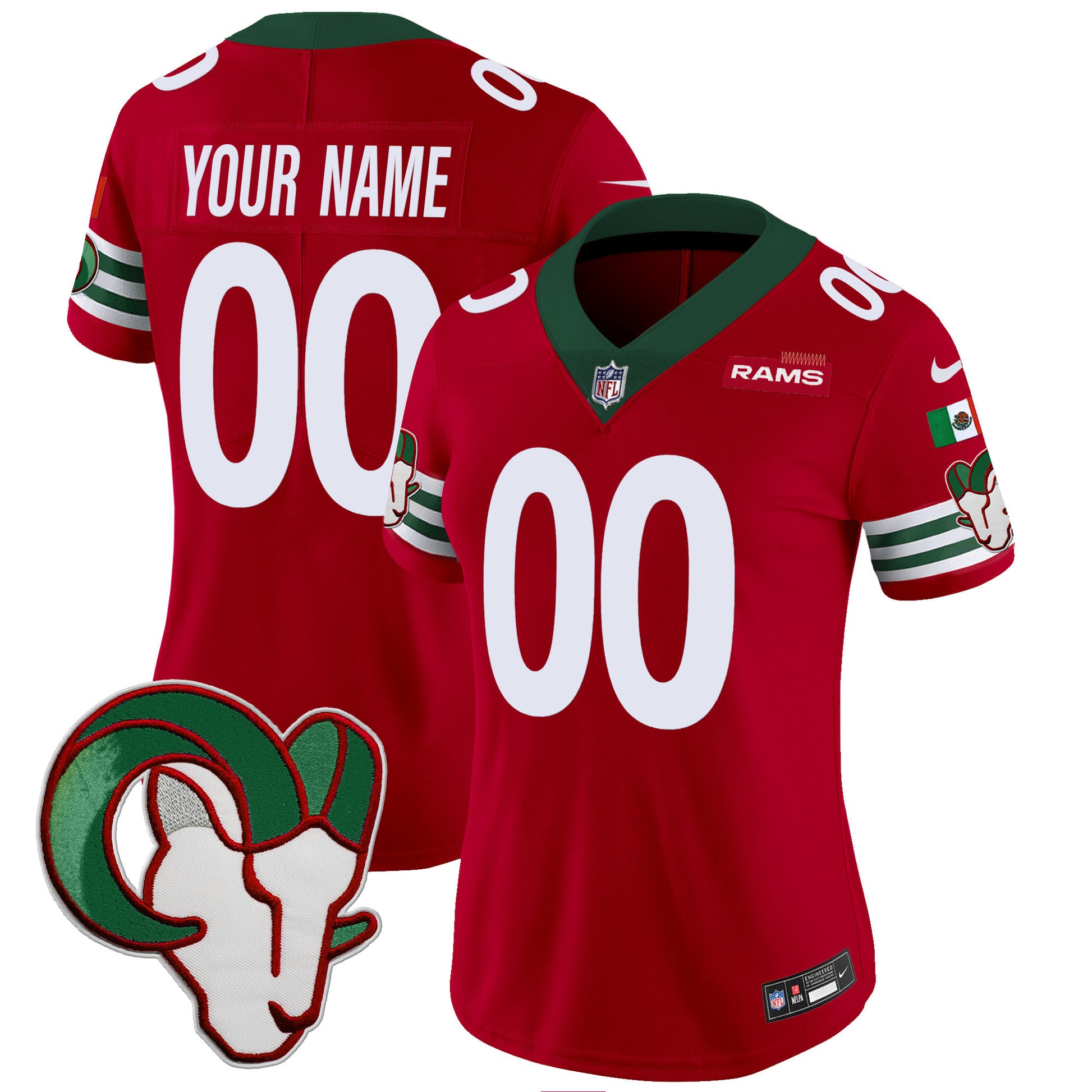 Los Angeles Rams Mexico Vapor Limited Custom Jersey - All Stitched