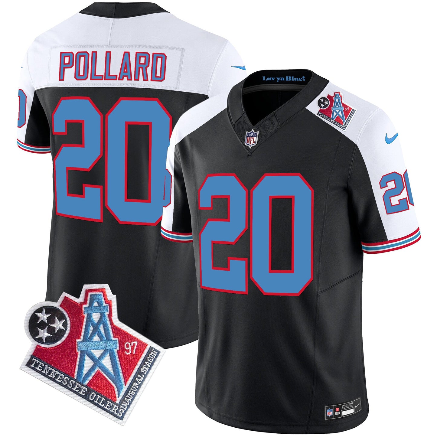Men's Titans 1997 Throwback Limited Vapor Jersey V2 - All Stitched