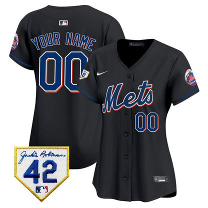 New York Mets 2024 Jackie Robinson Patch Vapor Premier Limited Custom Jersey - All Stitched