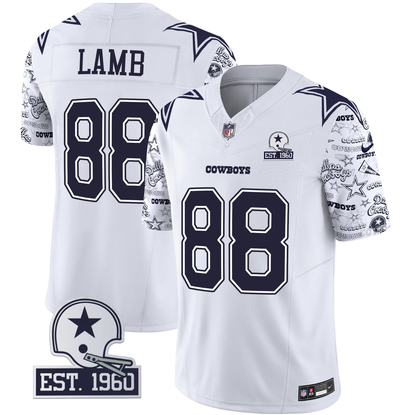 Men's Cowboys Pattern Style Vapor Limited Jersey - All Stitched