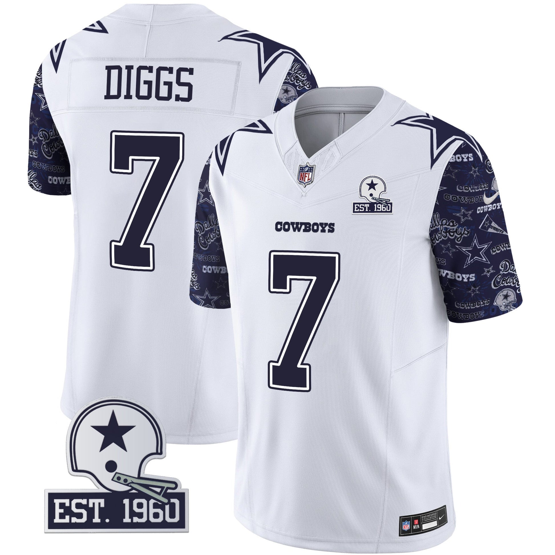 Men's Cowboys Pattern Style Vapor Limited Jersey - All Stitched
