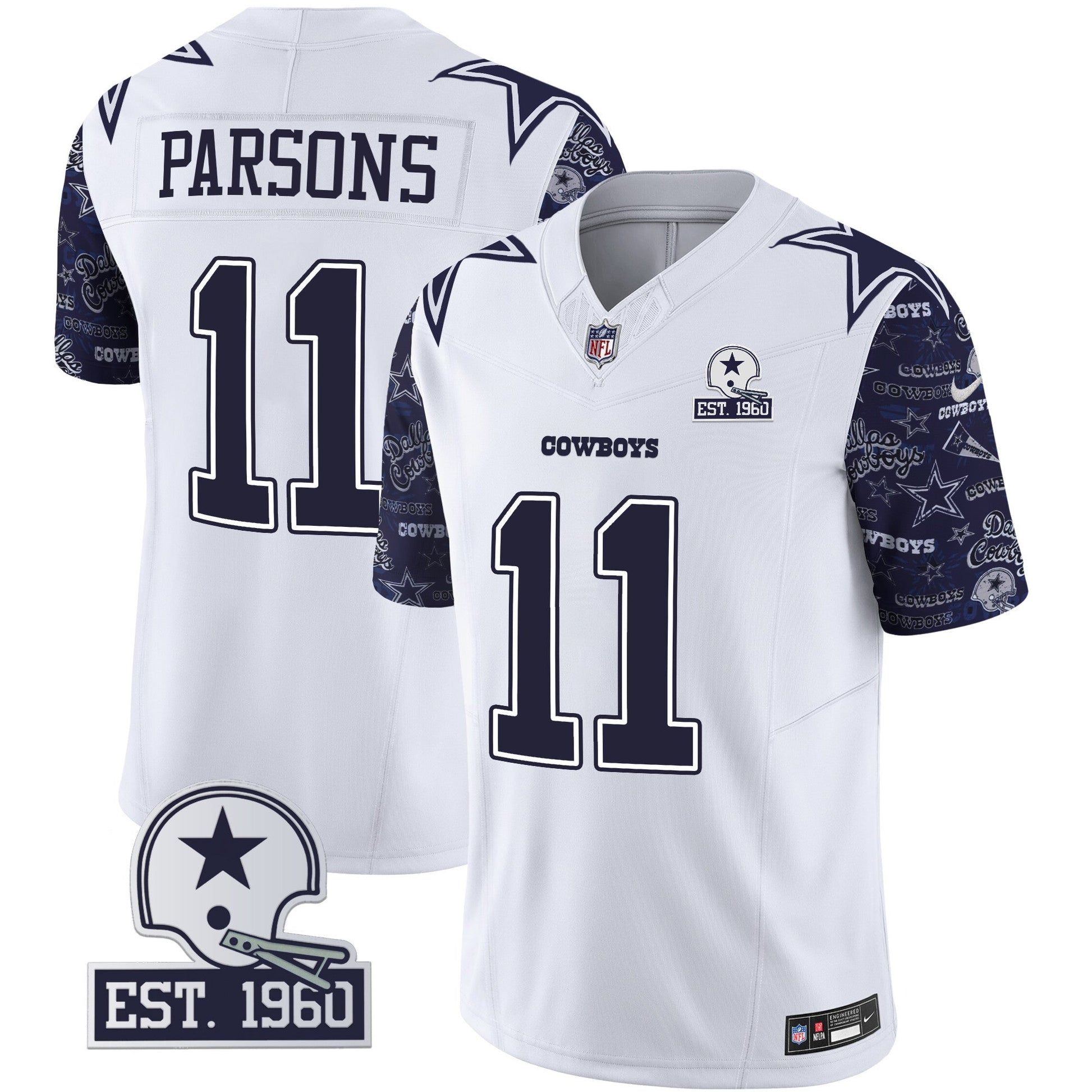Men's Cowboys Pattern Style Vapor Limited Jersey - All Stitched